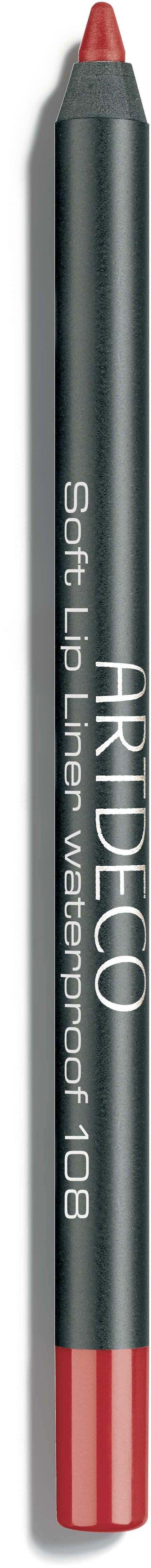 Ein Stift mit roter Spitze und schwarzem Körper, mit der Aufschrift 'ART DECO Self-Lip' und 'Gelschiner 0.8'.