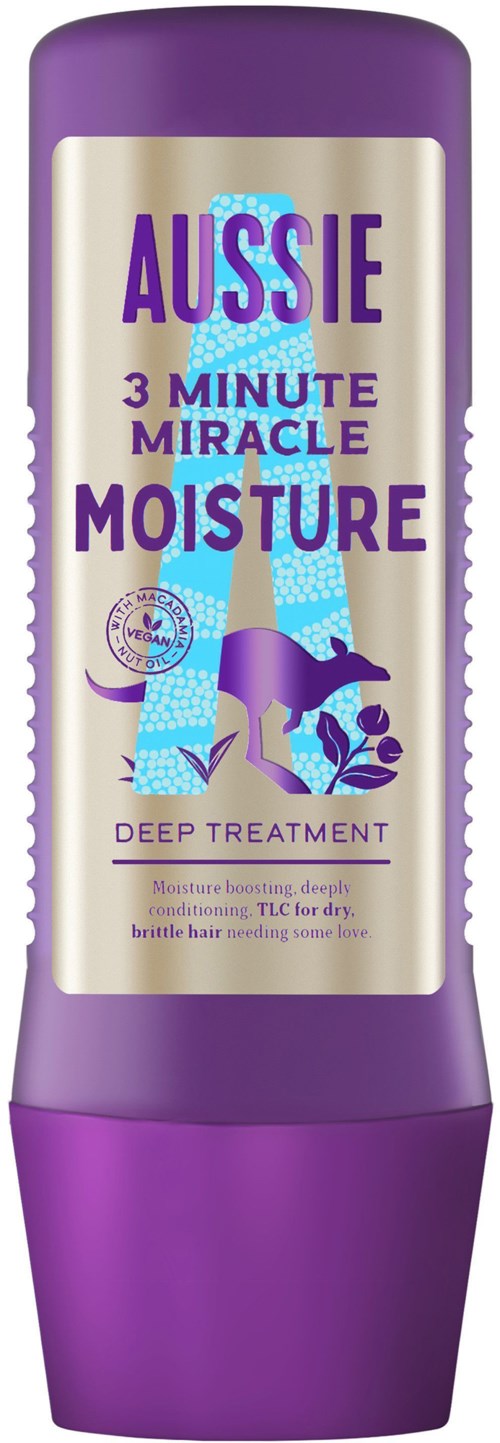 A purple bottle with label showing blue and purple text, and a picture of a hairdryer. It is a hair treatment.