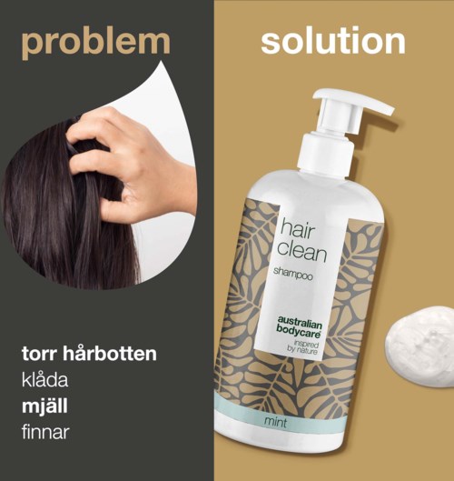 Problemer med hår. For hodebunn, skjegg og hår. Australian Bodycare mintsjampo som løsningen.