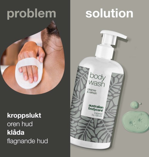 A hand uses a sponge to clean a person's shoulder, indicating skin issues like dryness or inflammation.