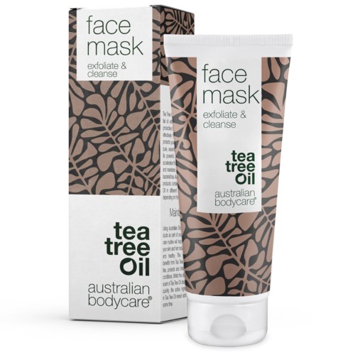 Gesichtsmaske mit Teebaumöl zur Peeling und Reinigung, Teil von Australian Bodycare.