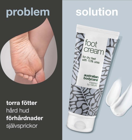Fotkräm hjälper torra fötter, hård hud, sprickor och förhårdnader.