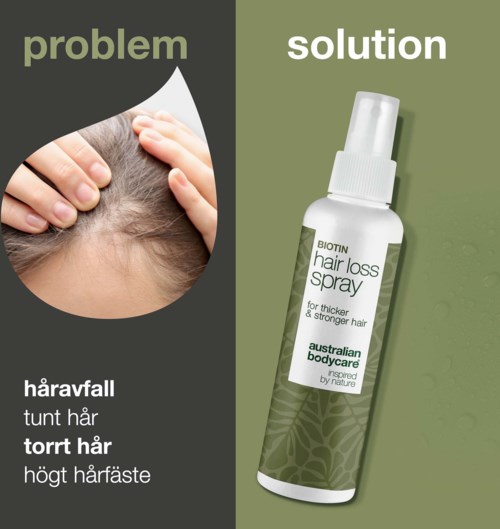 Lösning för håravfall, torrt hår och hög hårfäste med en sprayflaska. Det främjar tjockare och starkare hår.