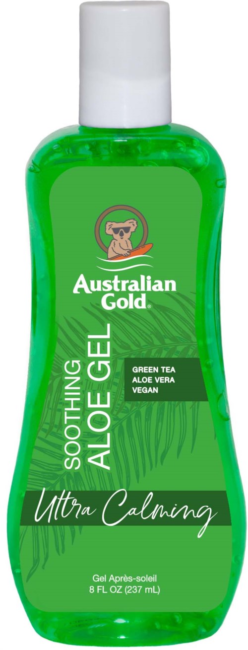 Grünes Aloe-Gel zur Beruhigung der Haut, vegan und mit Aloe Vera, von Australian Gold.