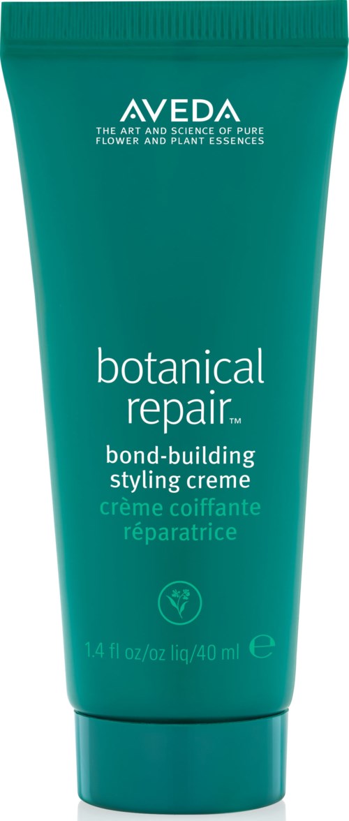Ein grüner Tuben Aveda Botanical Repair Stylingcreme, 14 fl oz, für Haarkur und Stärkung.