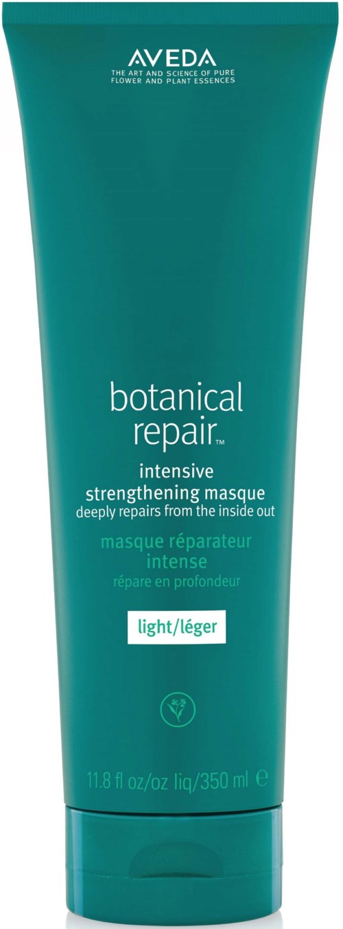 Ein türkisfarbiger Tube von Aveda Botanical Repair Intensive Strengthening Masque für die Haarpflege.