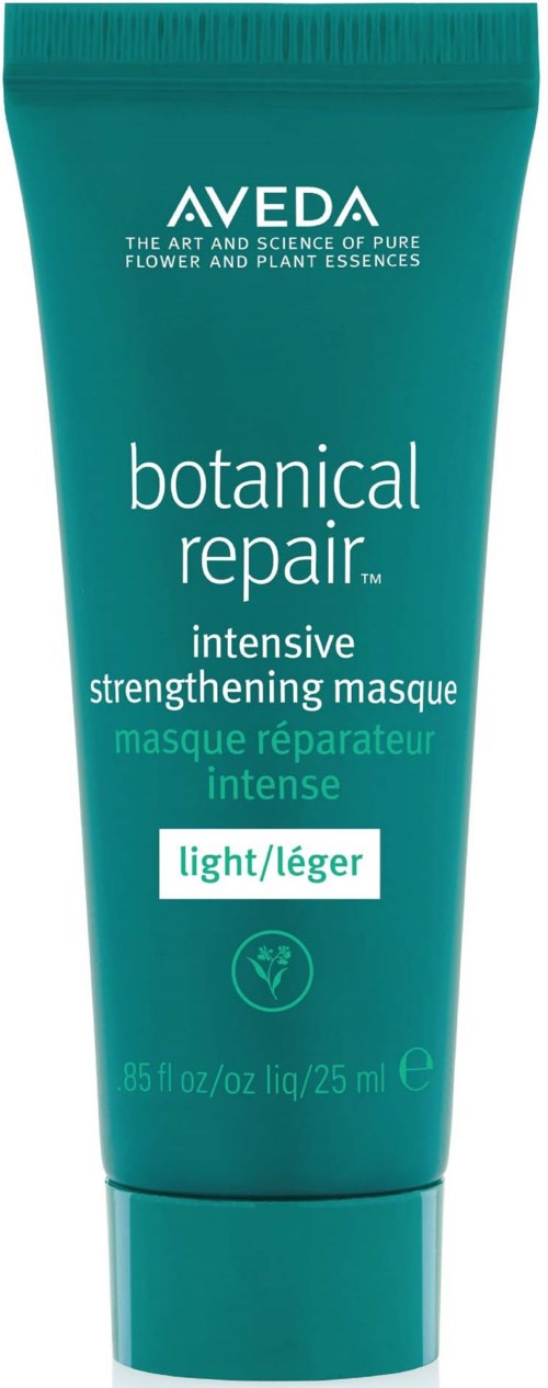 Eine Tube Aveda botanical repair intensive stärkende Maske für helles Haar. Enthält natürliche Inhaltsstoffe und ist für die Haarpflege.