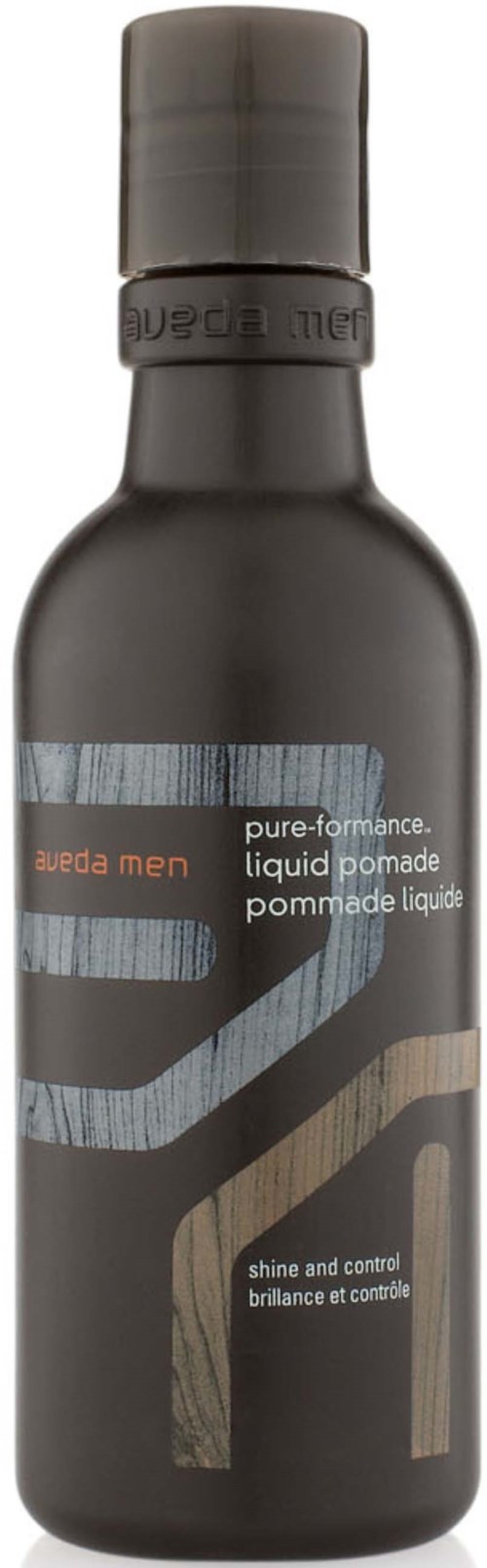Eine schwarze Flasche Männer-Haargel mit grauem Deckel und modernem Etikettendesign.