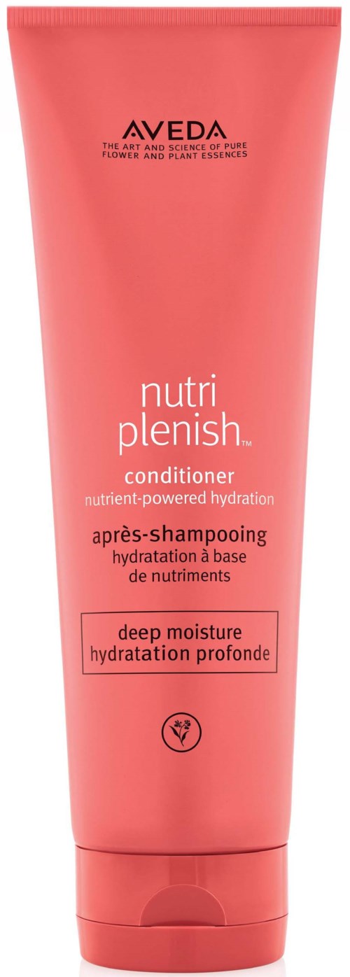 Rote Flasche von Aveda Nutri Plenish Conditioner für tiefe Feuchtigkeitsversorgung.