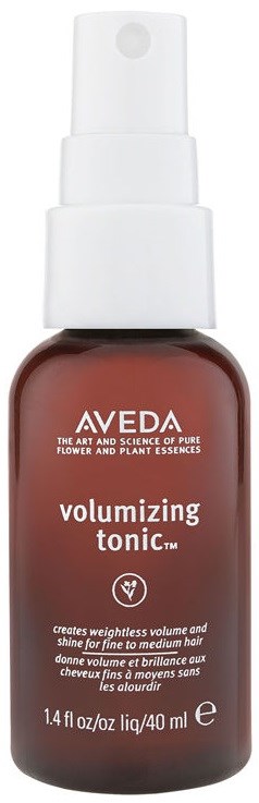 Aveda volymgivande tonic spray i en brun flaska med vit spraytop.