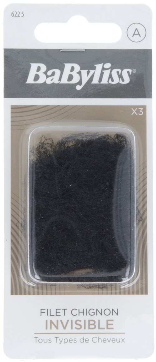 Een verpakking met drie onzichtbare haarkrijtjes van BabyLiss in zwart.