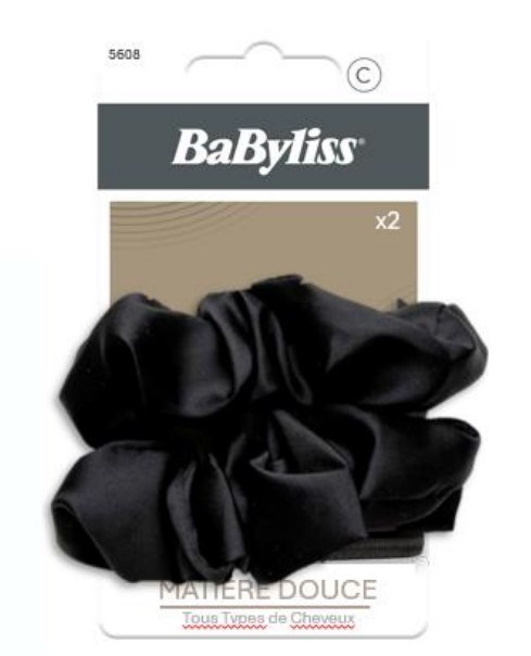 Svarte hårstrikker i emballasje med 'BaByliss'-merke og produktdetaljer.