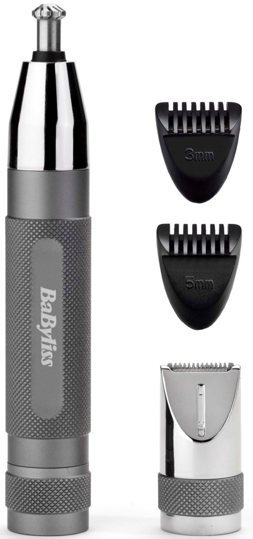 A personal hair clipper with two different guards and an adjustable blade for trimming hair.