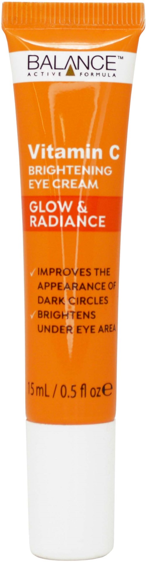 Orangene Tube Vitamin C-Augencreme, die aufhellt, dunkle Ringe reduziert und den Bereich unter den Augen verbessert.