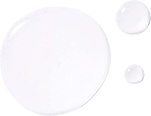 Drie witte cirkels van verschillende maten op een witte achtergrond, verticaal gerangschikt. Ze lijken op druppels of bellen.