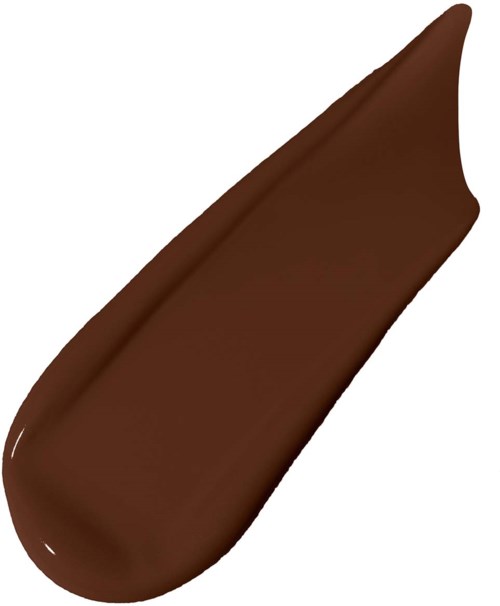 A brown spoon with a pointed tip and a rounded, thicker end for holding. It has a smooth, shiny surface.