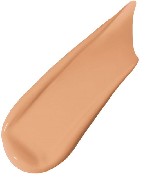 A beige makeup foundation swatch shown with a smooth, creamy texture and slight shine.