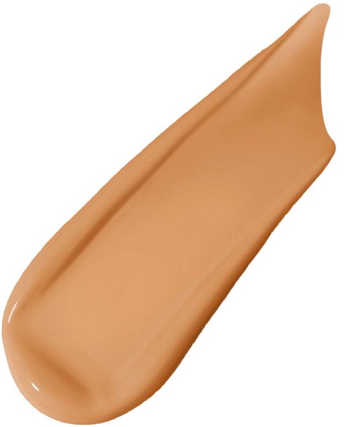 A smear of light brown makeup or foundation on a white background.