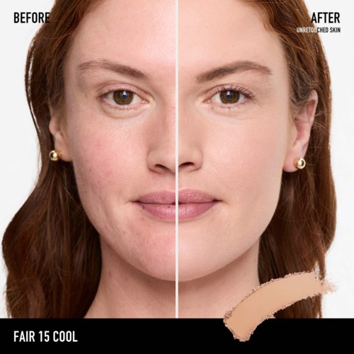 Before and after skincare results showing clearer, smoother skin and a brightened complexion.