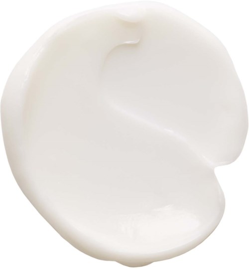 White cream or lotion in a small round container, smooth texture, filling most of the space.