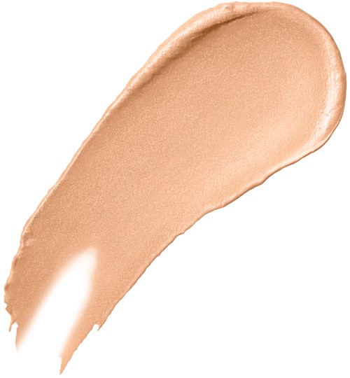 Een vleugje beige foundation of concealer op een witte achtergrond.