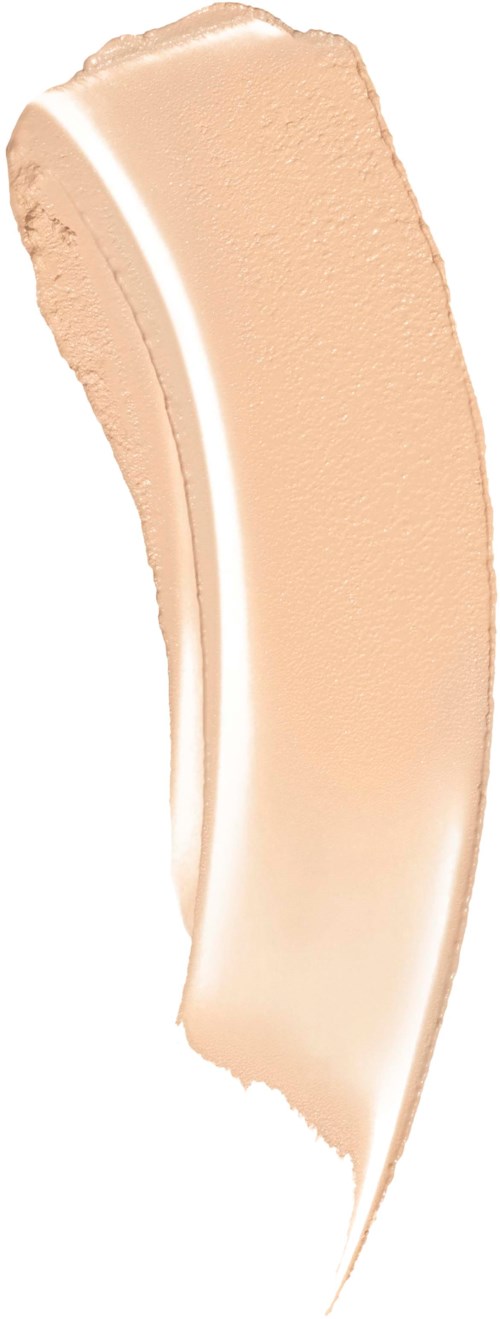 Ett beigefärgat hudvårdsprodukt, krämig och kurvad, med slät textur. Ser ut som en foundation eller concealer.