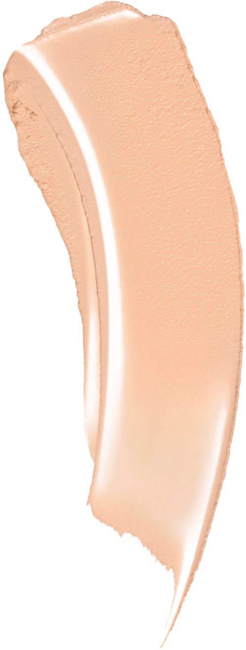 En strimma av ljusbeige färgad makeup eller foundation med en kurvad form.