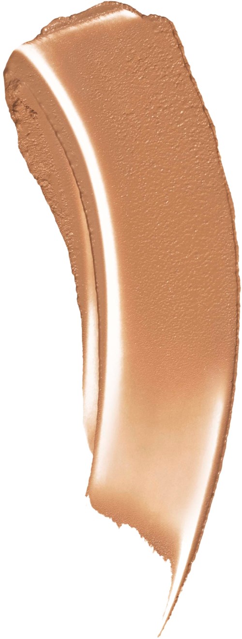 En slank, kurvad makeup- eller foundation-stift i beige färg.
