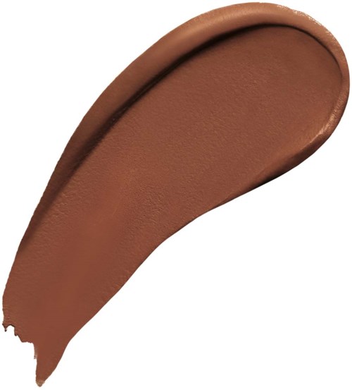 Ein Klecks hellbrauner Make-up oder Creme mit glatter, cremiger Konsistenz und runder Form.