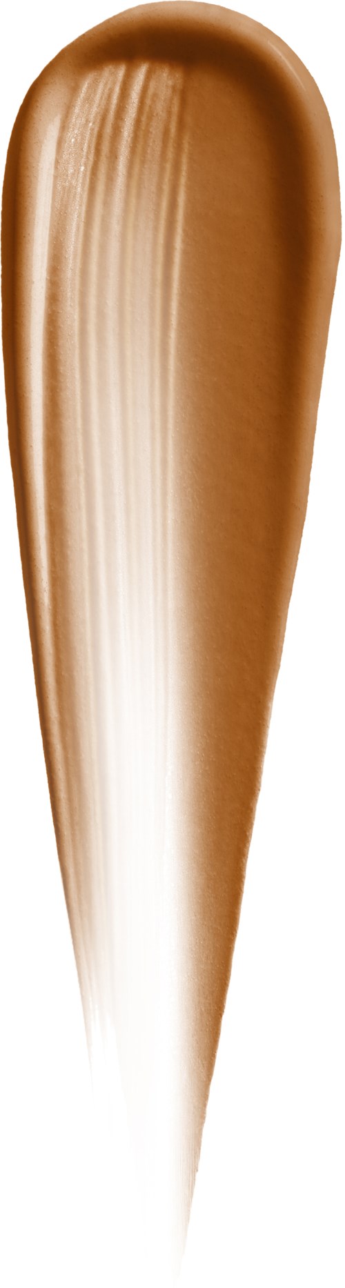 Ett stråk av beige och vitt foundation eller concealer med en slät, blandad textur.