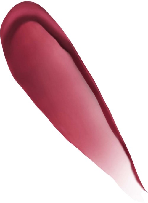 A large, deep red rose petal with a smooth surface and curved shape.