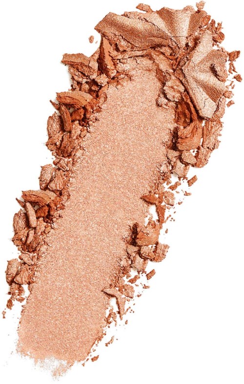A beige, powdery makeup or eyeshadow product in a crushed state with a rectangular shape.