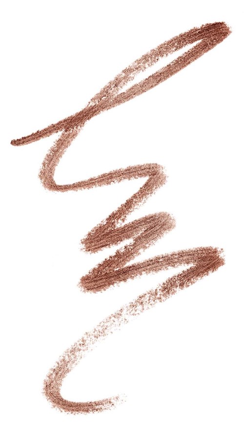 A brown, spiral and wavy line made with a crayon or pastel on white paper.