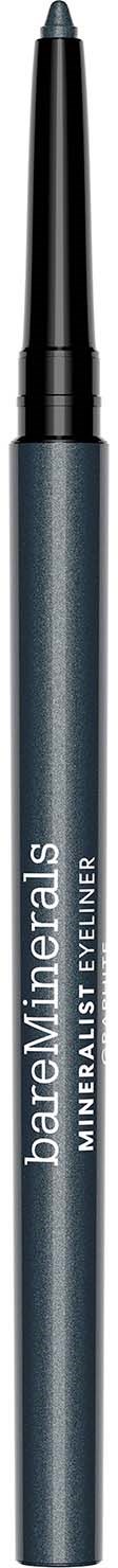 A slim, dark gray pencil with a black tip and a brand name, BareMinerals, on the side.