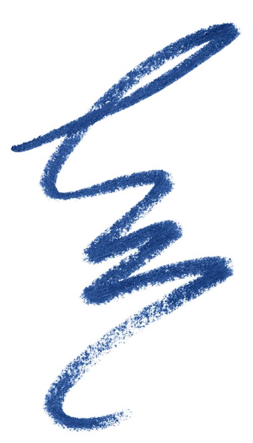 A blue spiral pencil stroke on a white background.