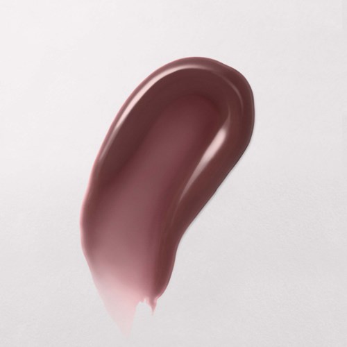 A smooth, curved object with a glossy surface, pinkish-brown in color, on a white background.