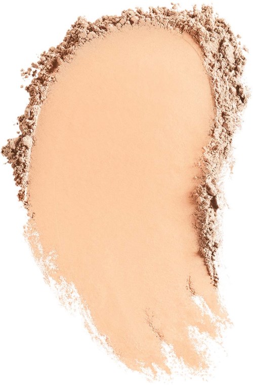 Ein beige Make-up-Puder mit ungleichmäßigen Rändern, das nach unten verblasst.