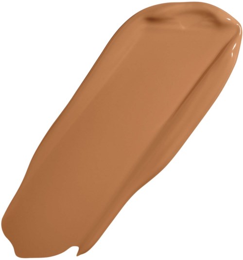 A beige liquid foundation swatch with a smooth texture and glossy finish.