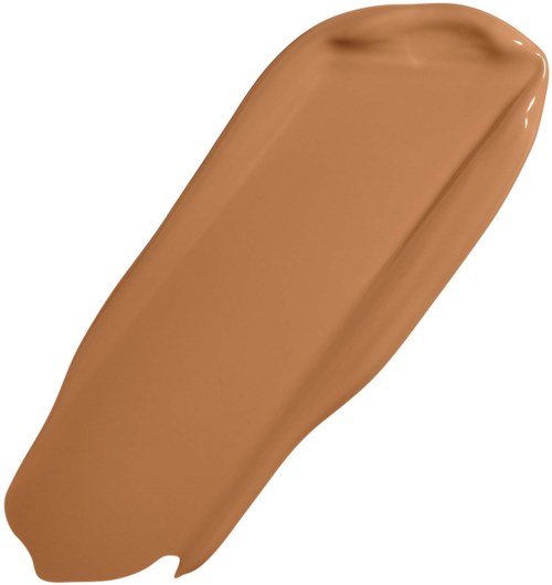 A swatch of light brown or beige liquid foundation on a white background.