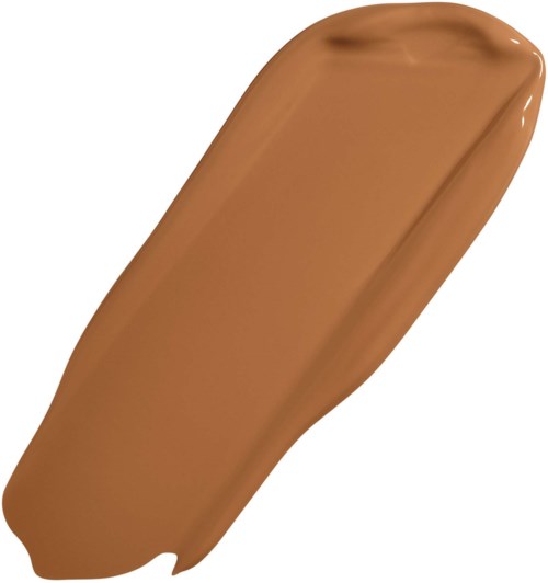 A tube of brown liquid makeup or foundation with a slanted applicator tip.