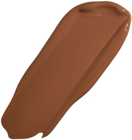 A brown chocolate bar with smooth, shiny surface and rounded edges.