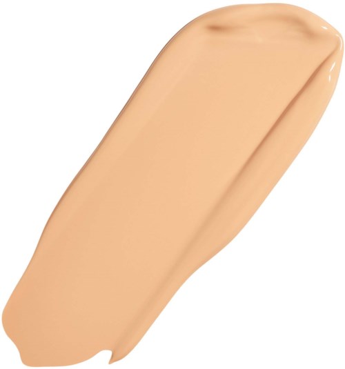 A beige liquid foundation swatch spread on a white background.