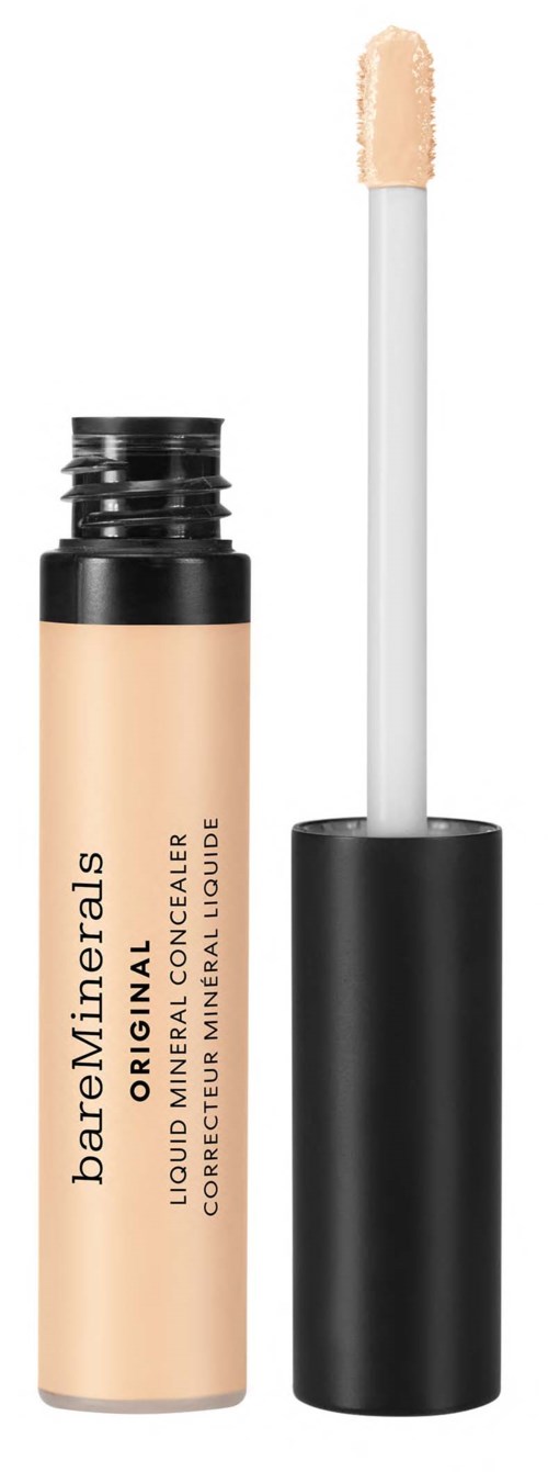 A beige liquid concealer with a black cap and an applicator wand.