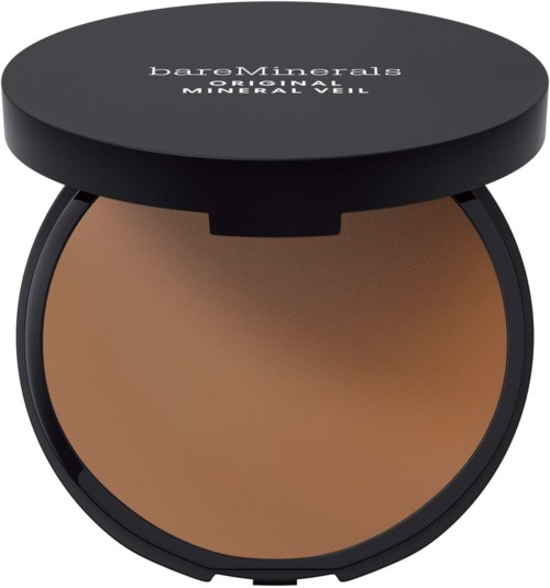 Auki oleva irtopuuteri, väri beigen sävyinen, merkki 'bareMinerals Original Mineral Veil'.