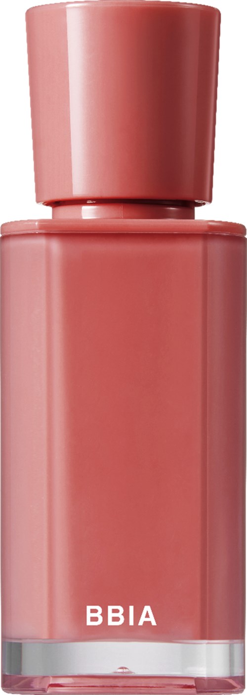 Een roze nagellakfles met een eenvoudige rechthoekige vorm en bijpassend deksel.