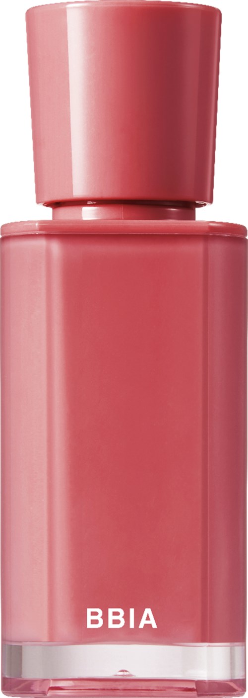 Een roze nagellakfles met een glanzende dop en het merk BBIA op de voorkant.