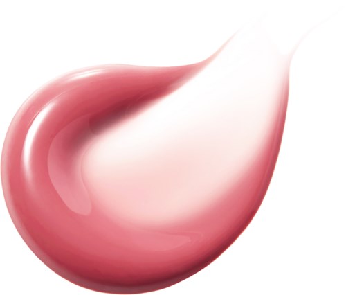 Eine rosa-weiße weiche, wirbelnde Form mit glatter, glänzender Oberfläche, ähnlich einem abstrakten Kunstwerk oder einem Gelkügel.