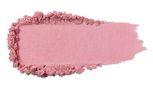Pink powder surrounds a flat, brush-stroked patch of light pink color.