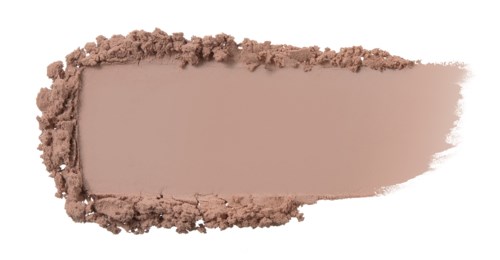 A beige powdered makeup swatch with a soft brush stroke and smooth edges.