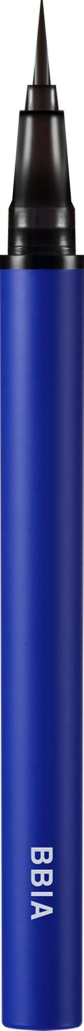 Ein blauer Stift mit schwarzer Spitze und dem Wort "BIBA" geschrieben.